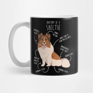 Color Headed White Sheltie Shetland Sheepdog Anatomy Mug